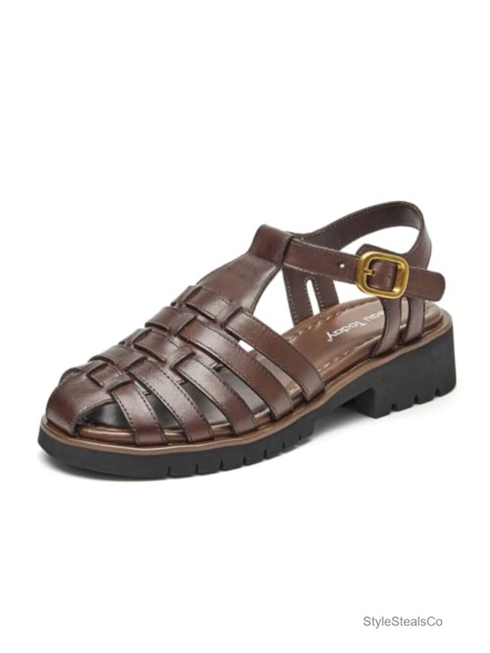 Womens Platform Fisherman Sandals Chunky Gladiator Closed Toe Leather Sandal